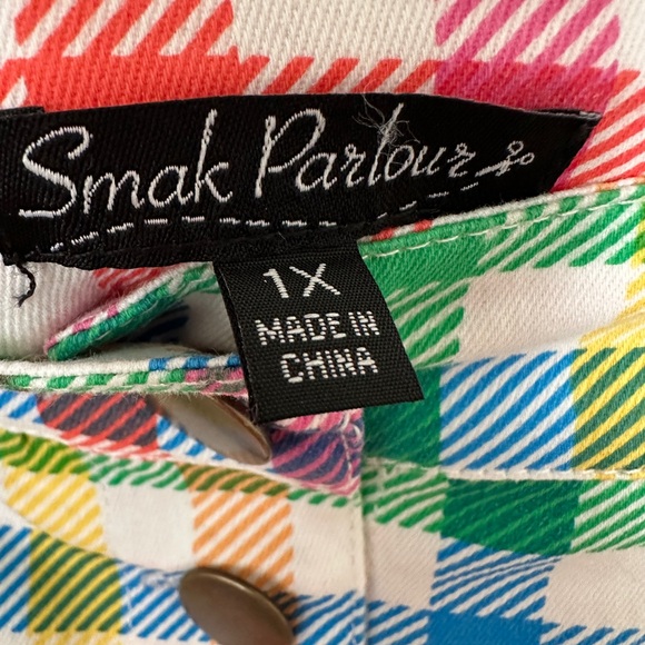 Smak Parlour Rainbow Gingham Mini Skirt NWOT - Picture 4 of 6